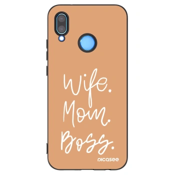 Picasee silikonski črni ovitek za Huawei P20 Lite - Boss Mama