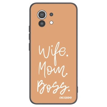 Picasee silikonski črni ovitek za Xiaomi Mi 11 - Boss Mama