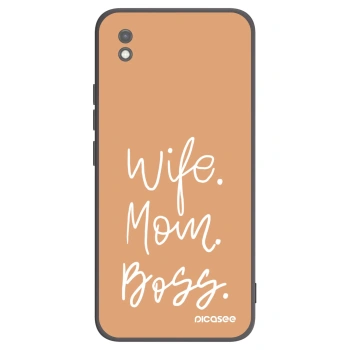 Picasee silikonski črni ovitek za Xiaomi Redmi 9AT - Boss Mama