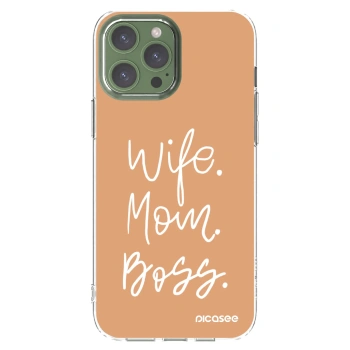 Picasee silikonski prozorni ovitek za Apple iPhone 13 Pro Max - Boss Mama