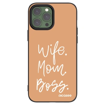 Picasee silikonski črni ovitek za Apple iPhone 13 Pro Max - Boss Mama