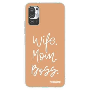 Picasee silikonski prozorni ovitek za Xiaomi Redmi Note 10 5G - Boss Mama