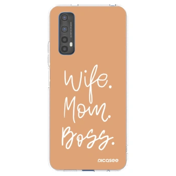 Picasee silikonski prozorni ovitek za Realme 7 - Boss Mama
