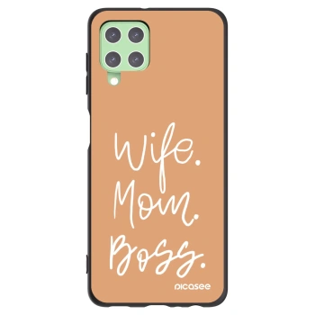 Picasee silikonski črni ovitek za Samsung Galaxy A22 A225F 4G - Boss Mama