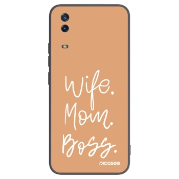 Picasee silikonski črni ovitek za Vivo Y11s - Boss Mama