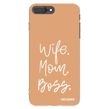 Picasee silikonski prozorni ovitek za Apple iPhone 7 Plus - Boss Mama