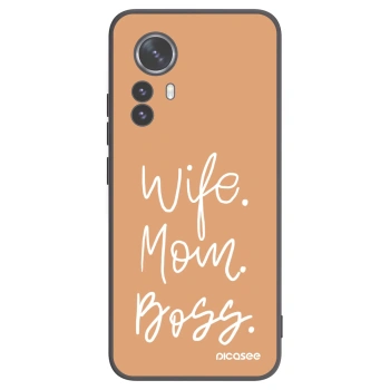 Picasee silikonski črni ovitek za Xiaomi 12 Pro - Boss Mama