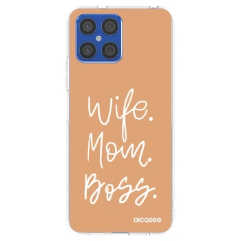 Picasee silikonski prozorni ovitek za Honor X8 4G - Boss Mama