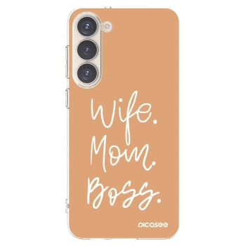 Picasee silikonski prozorni ovitek za Samsung Galaxy S23+ 5G - Boss Mama