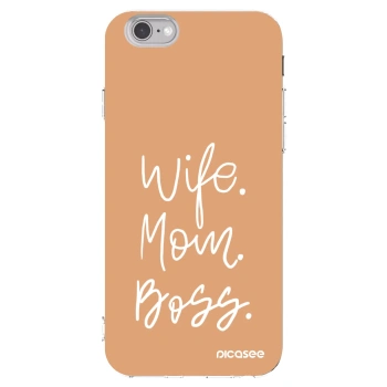 Picasee silikonski prozorni ovitek za Apple iPhone 6/6S - Boss Mama