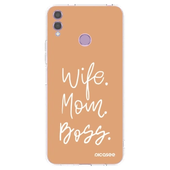 Picasee silikonski prozorni ovitek za Honor 8X - Boss Mama
