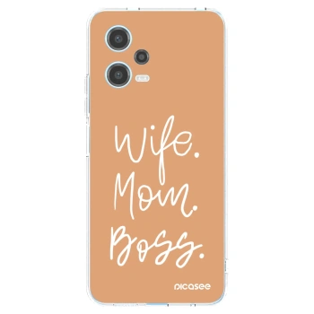 Picasee silikonski prozorni ovitek za Xiaomi Redmi Note 12 5G - Boss Mama