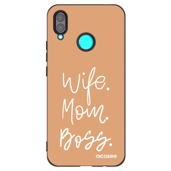 Picasee silikonski črni ovitek za Huawei Nova 3 - Boss Mama