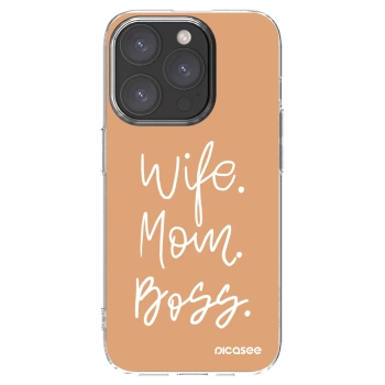 Picasee silikonski prozorni ovitek za Apple iPhone 15 Pro - Boss Mama