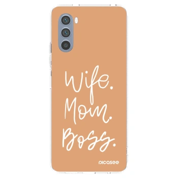 Picasee silikonski prozorni ovitek za Motorola Moto G62 - Boss Mama