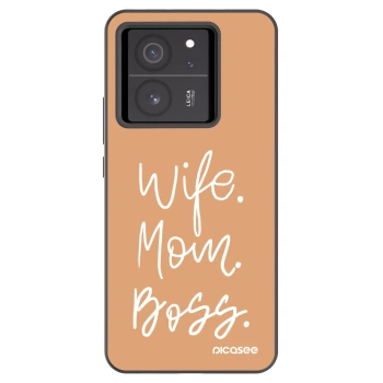 Picasee silikonski črni ovitek za Xiaomi 13T - Boss Mama