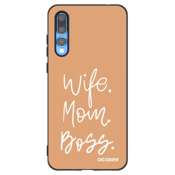 Picasee silikonski črni ovitek za Huawei P20 Pro - Boss Mama