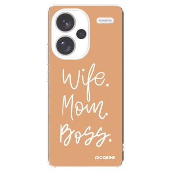 Picasee silikonski prozorni ovitek za Xiaomi Redmi Note 13 Pro+ 5G - Boss Mama