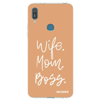 Picasee silikonski prozorni ovitek za Huawei Y7 2019 - Boss Mama
