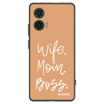 Picasee silikonski črni ovitek za Motorola Moto G35 5G - Boss Mama