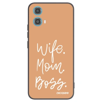 Picasee silikonski črni ovitek za Motorola Moto G34 5G - Boss Mama