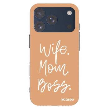 Picasee silikonski prozorni ovitek za Apple iPhone 17 Pro - Boss Mama