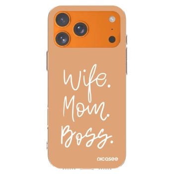 Picasee silikonski prozorni ovitek za Apple iPhone 17 Pro Max - Boss Mama