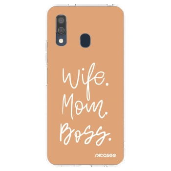 Picasee silikonski prozorni ovitek za Samsung Galaxy A40 A405F - Boss Mama