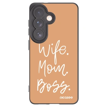 Picasee silikonski črni ovitek za Samsung Galaxy S26 - Boss Mama