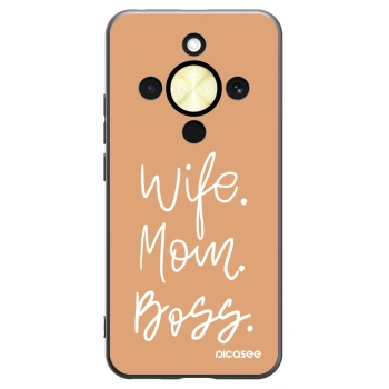 Picasee silikonski črni ovitek za Honor Magic8 Lite 5G - Boss Mama