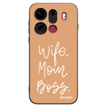 Picasee silikonski črni ovitek za OPPO Find X9 Pro - Boss Mama