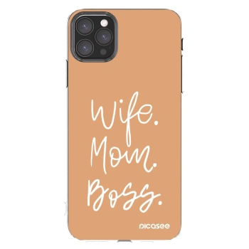 Picasee silikonski prozorni ovitek za Apple iPhone 11 Pro Max - Boss Mama