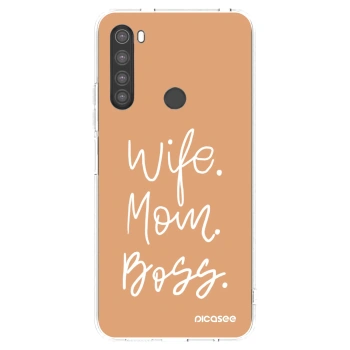 Picasee silikonski prozorni ovitek za Xiaomi Redmi Note 8 - Boss Mama
