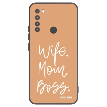 Picasee silikonski črni ovitek za Xiaomi Redmi Note 8 - Boss Mama