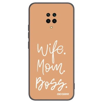 Picasee silikonski črni ovitek za Xiaomi Redmi Note 9 Pro - Boss Mama