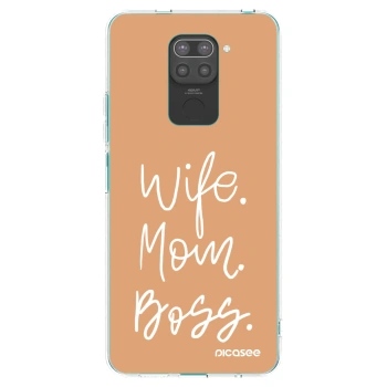 Picasee silikonski črni ovitek za Xiaomi Redmi Note 9 - Boss Mama