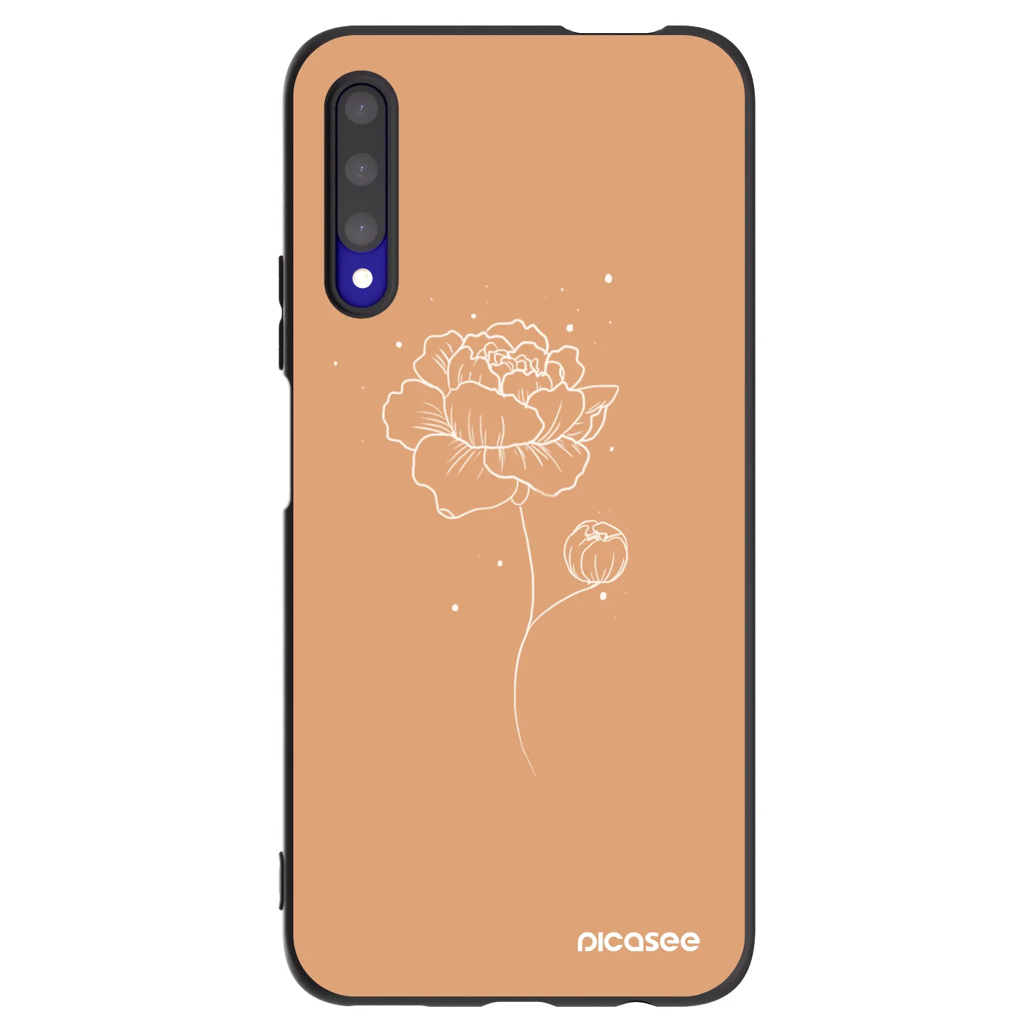 Picasee silikonski črni ovitek za Honor 9X Pro - Peonies