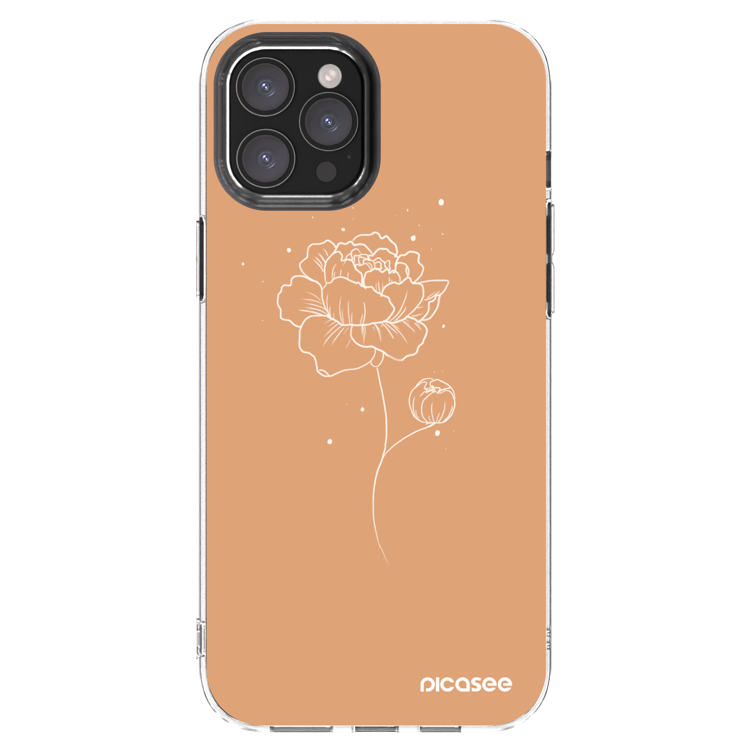 Picasee silikonski prozorni ovitek za Apple iPhone 12 Pro Max - Peonies
