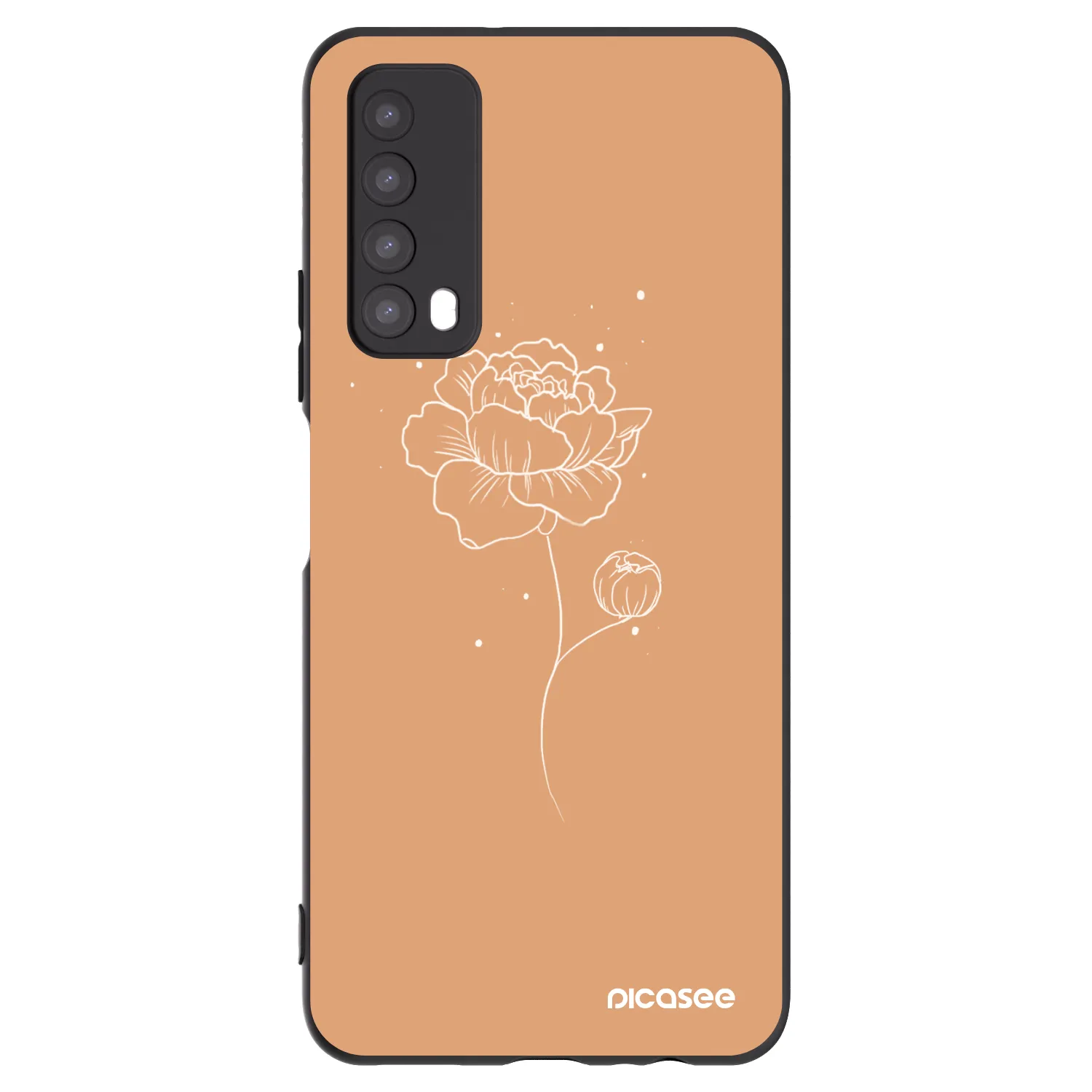 Picasee silikonski črni ovitek za Huawei P Smart 2021 - Peonies