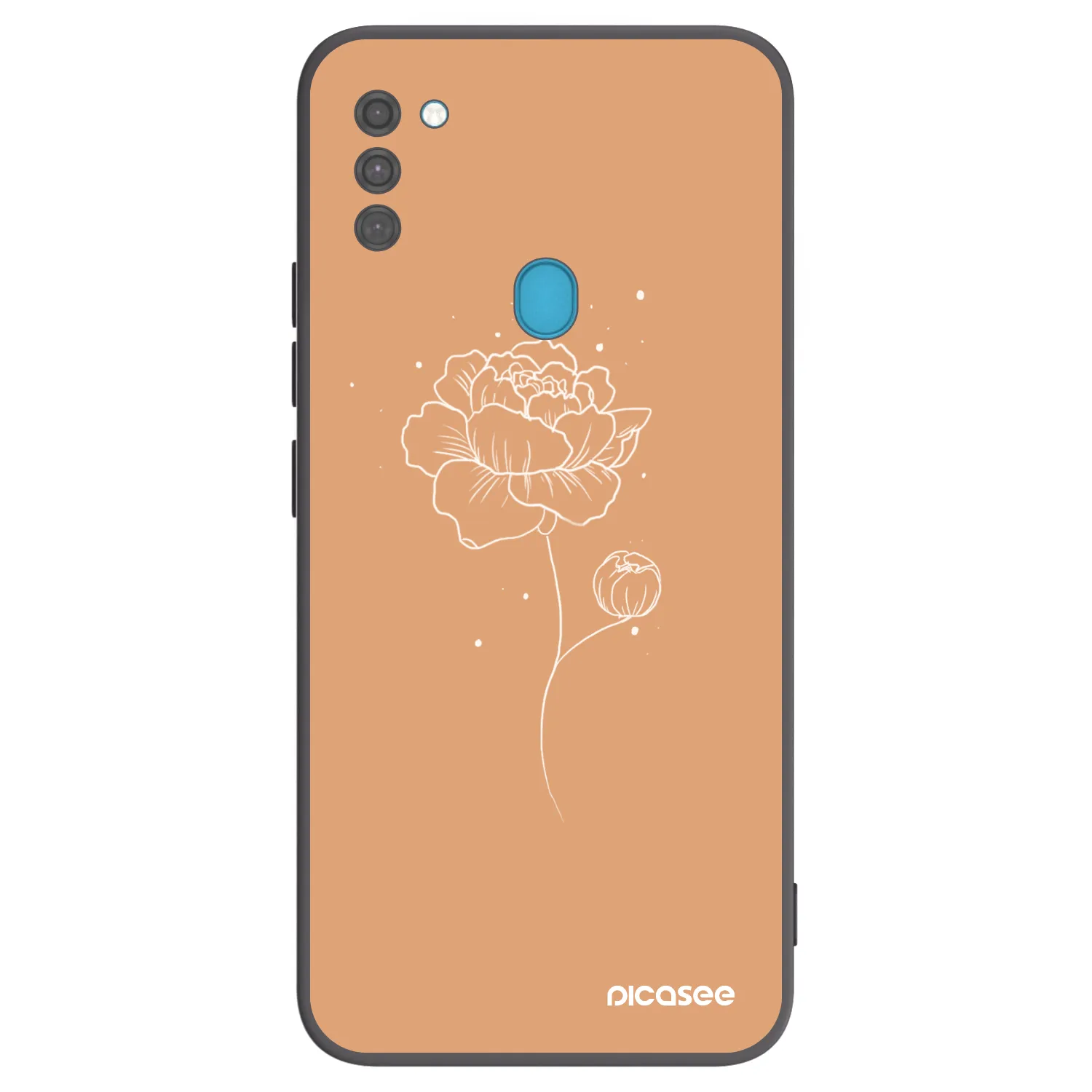 Picasee silikonski črni ovitek za Samsung Galaxy M11 - Peonies