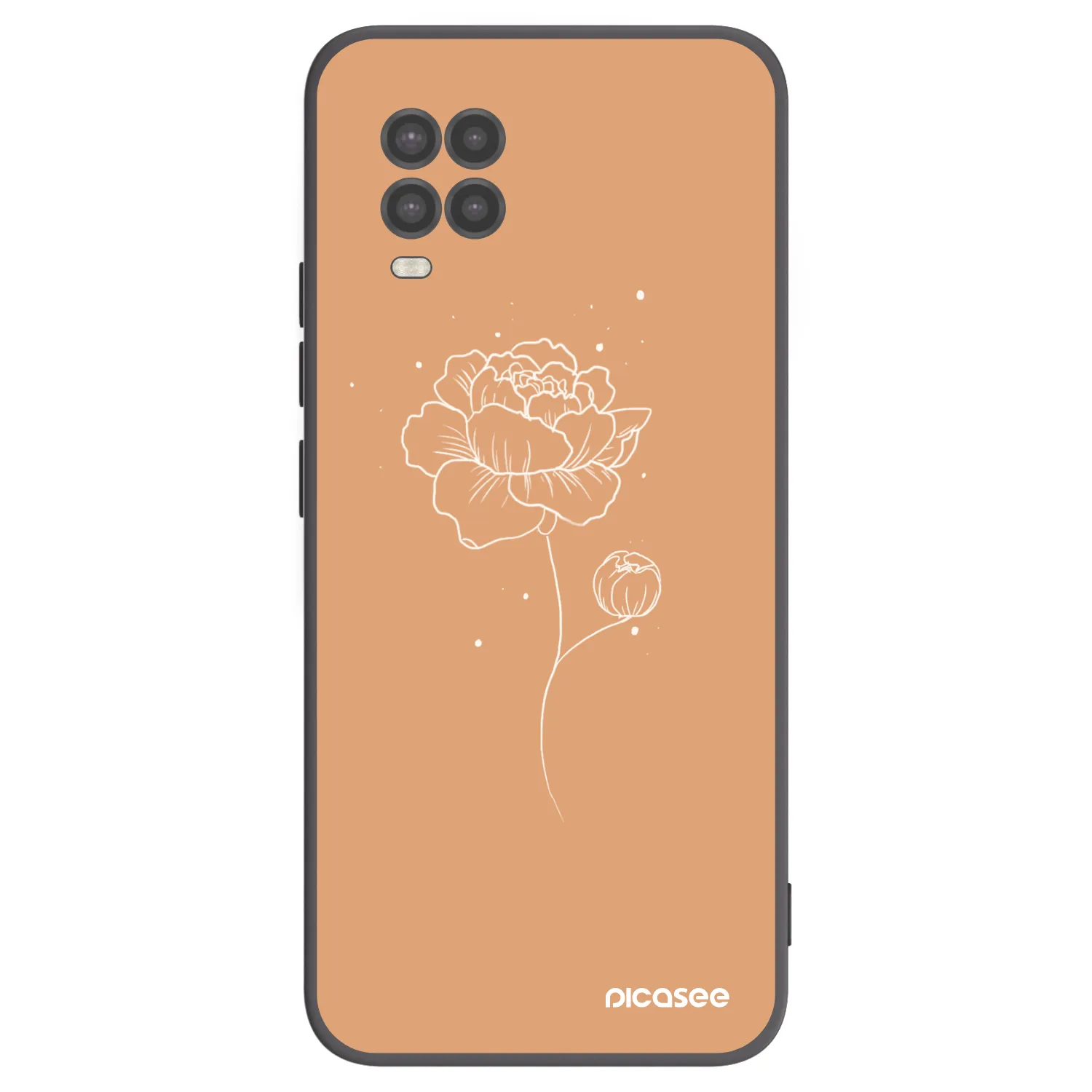 Picasee silikonski črni ovitek za Xiaomi Mi 10 Lite - Peonies