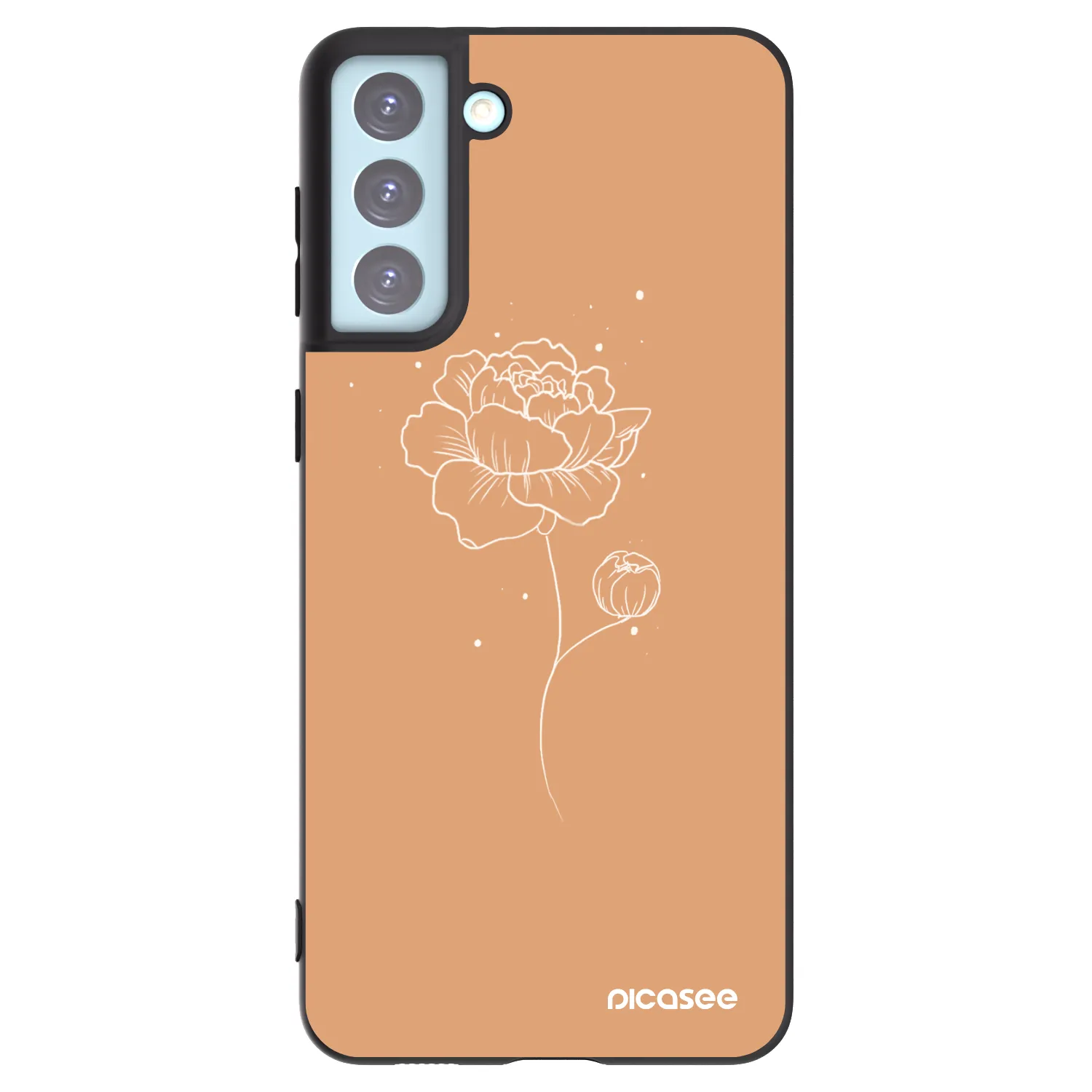 Picasee silikonski črni ovitek za Samsung Galaxy S21+ 5G G996F - Peonies