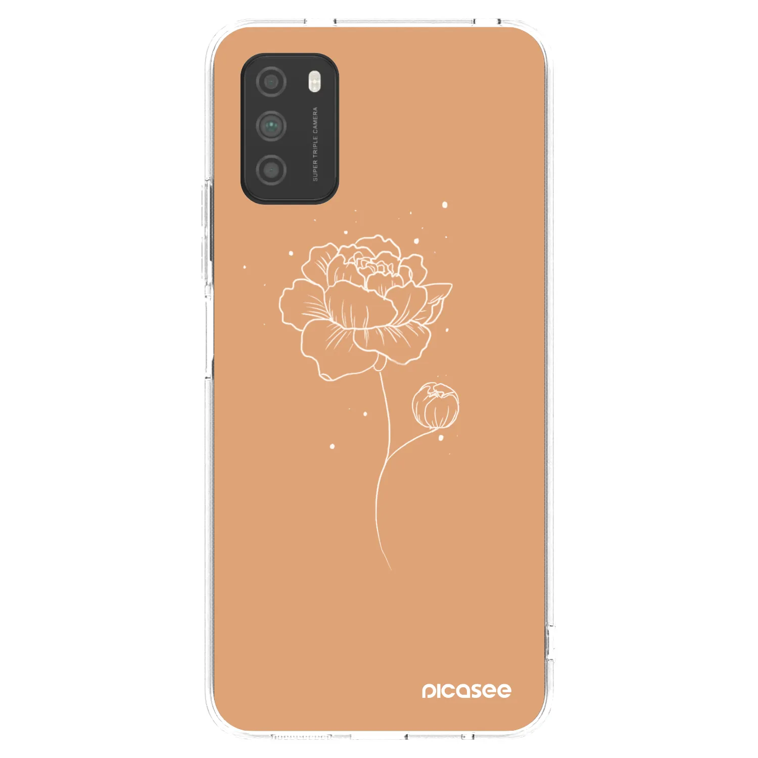 Picasee silikonski prozorni ovitek za Xiaomi Poco M3 - Peonies