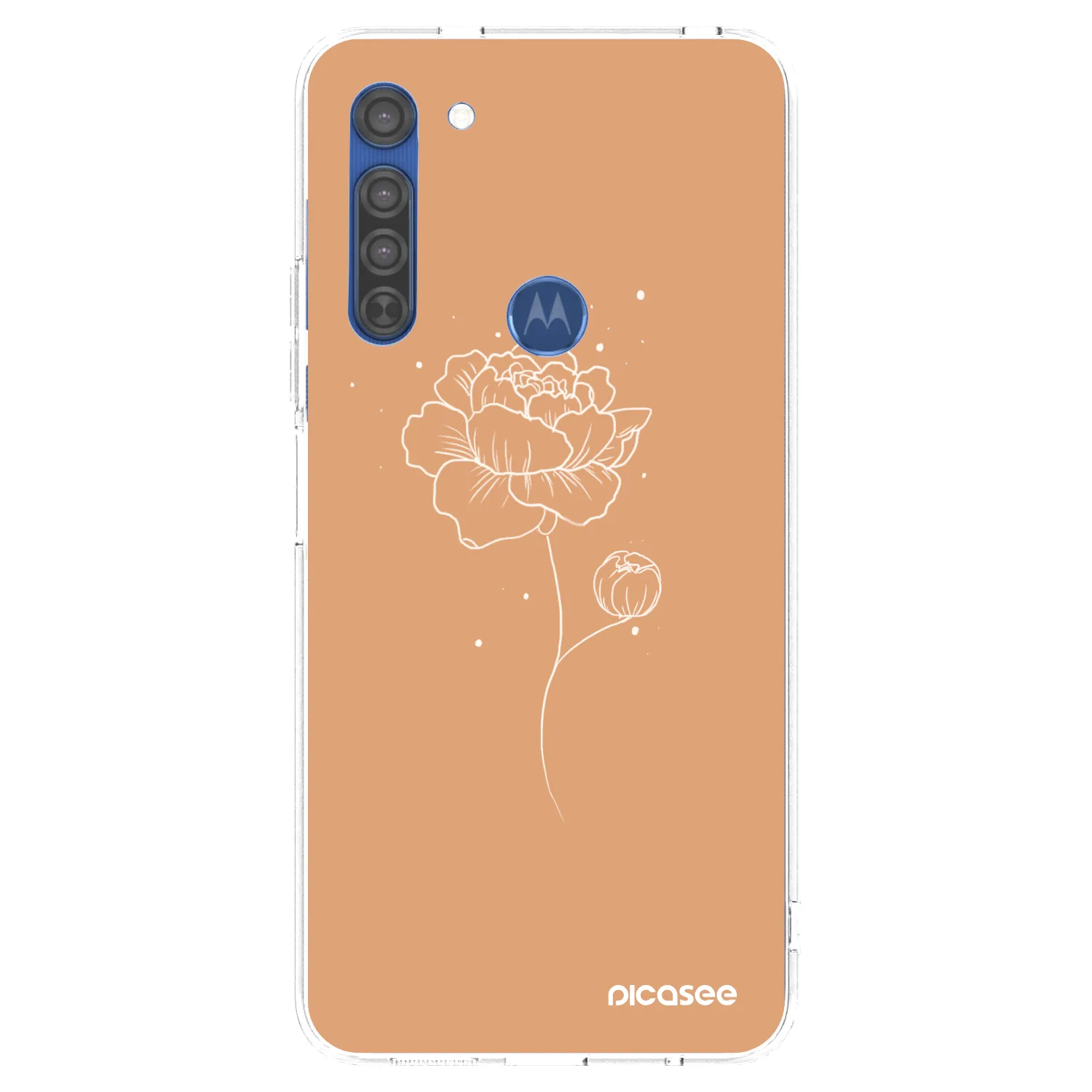 Picasee silikonski prozorni ovitek za Motorola Moto G8 - Peonies