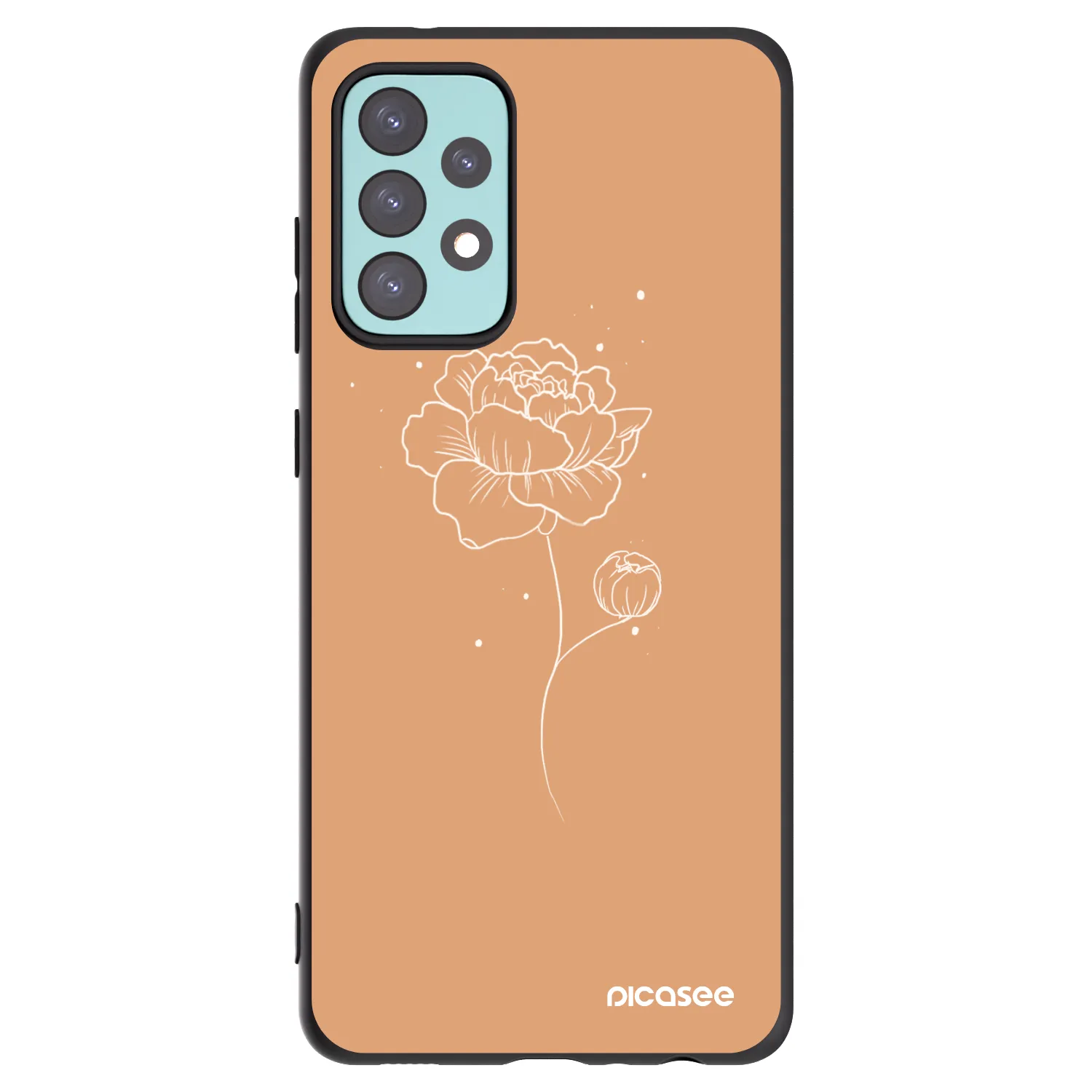 Picasee silikonski črni ovitek za Samsung Galaxy A72 A725F - Peonies