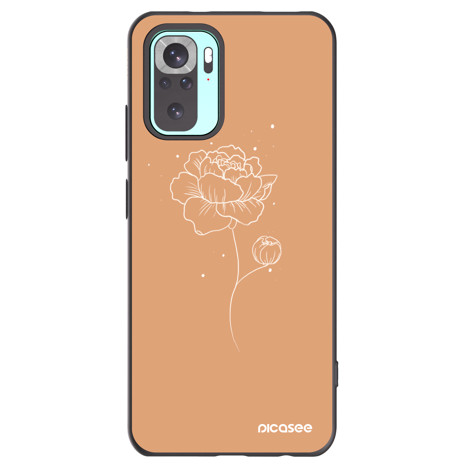 Picasee silikonski črni ovitek za Xiaomi Redmi Note 10 Pro - Peonies
