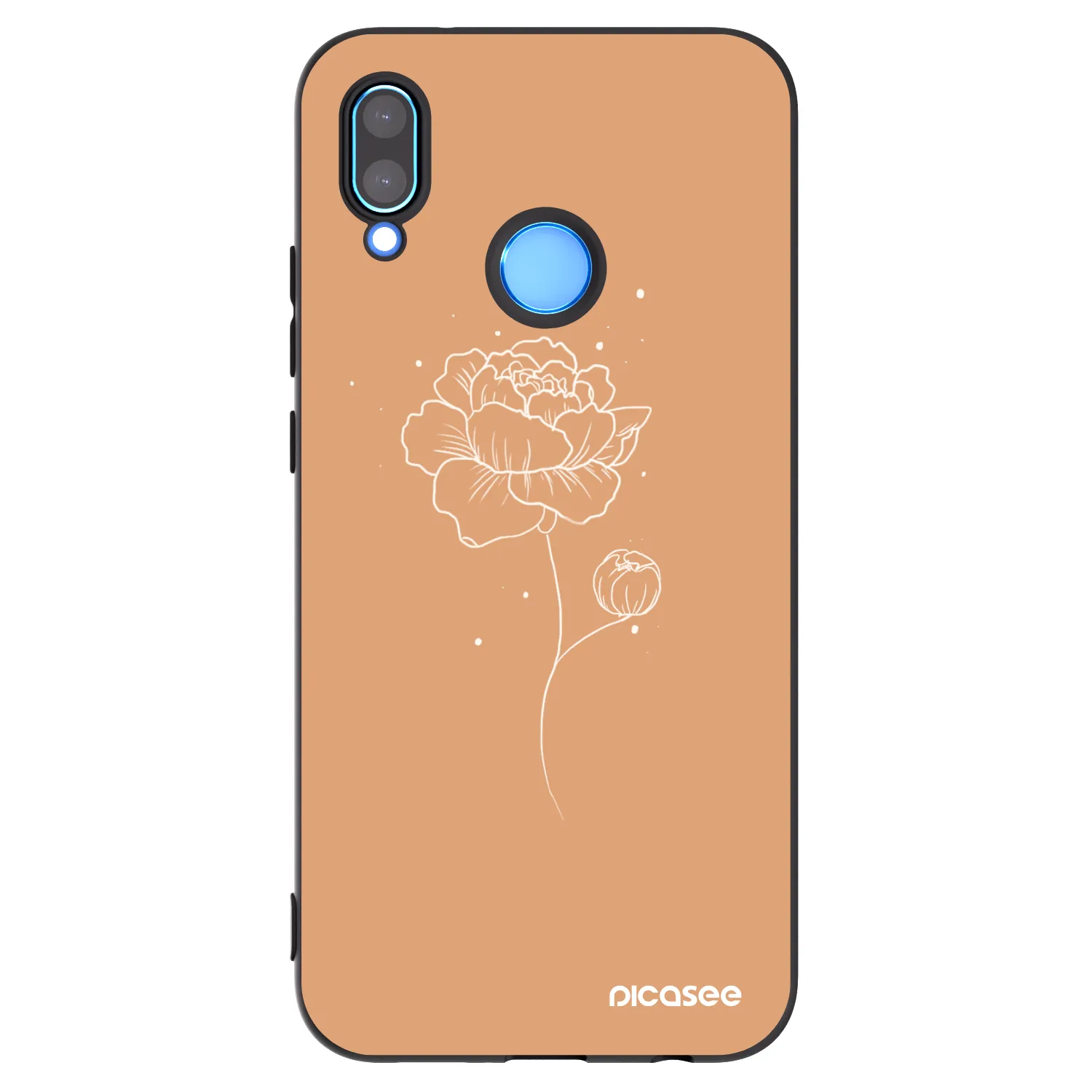 Picasee silikonski črni ovitek za Huawei P20 Lite - Peonies