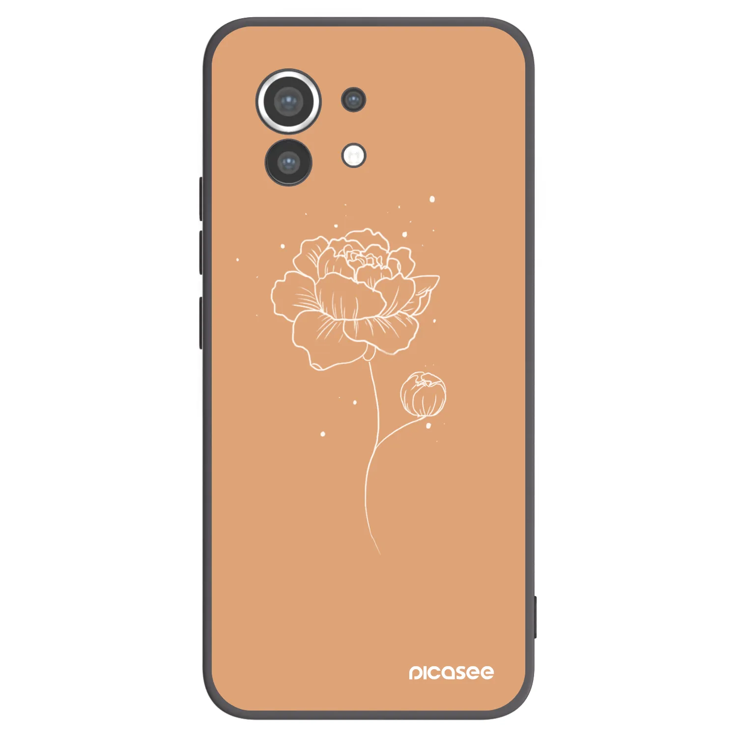 Picasee silikonski črni ovitek za Xiaomi Mi 11 - Peonies
