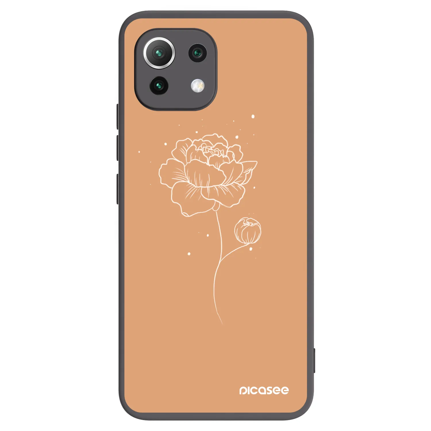 Picasee silikonski črni ovitek za Xiaomi Mi 11 Lite - Peonies