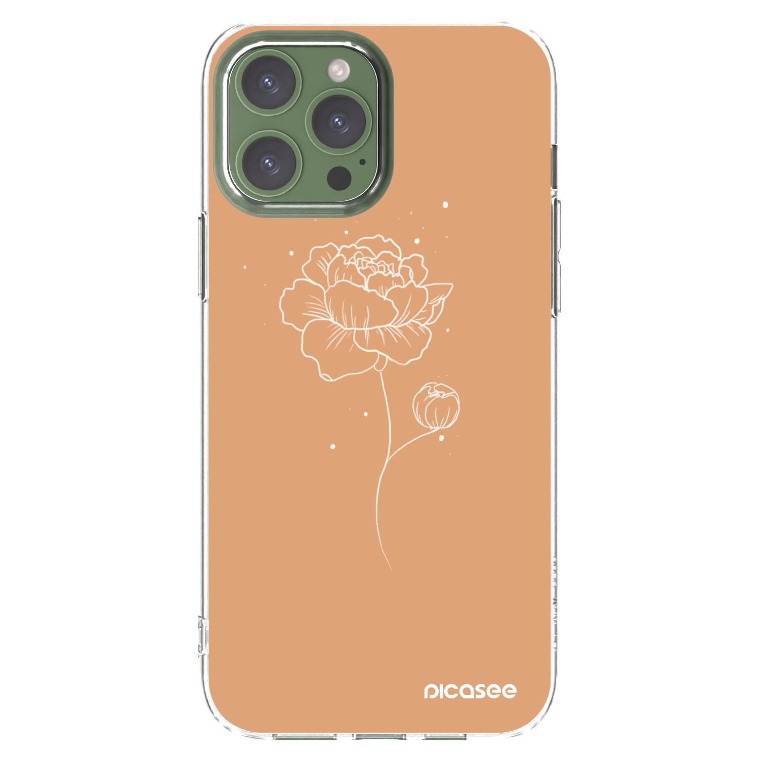 Picasee silikonski prozorni ovitek za Apple iPhone 13 Pro Max - Peonies